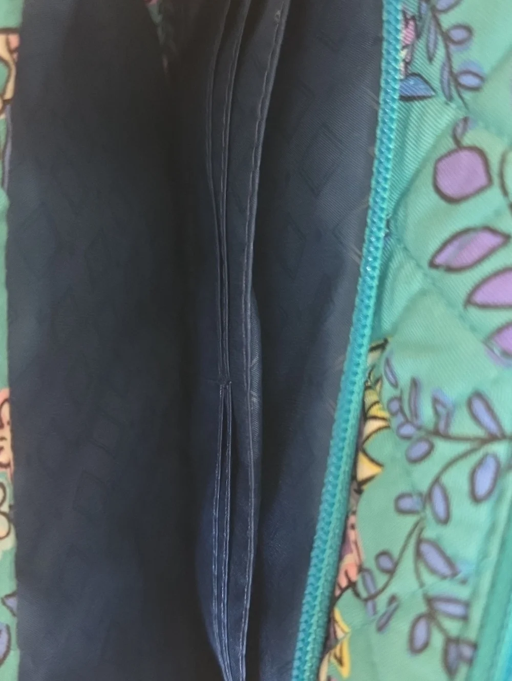 Vera Bradley Teal Floral Quilted Crossbody Bag
